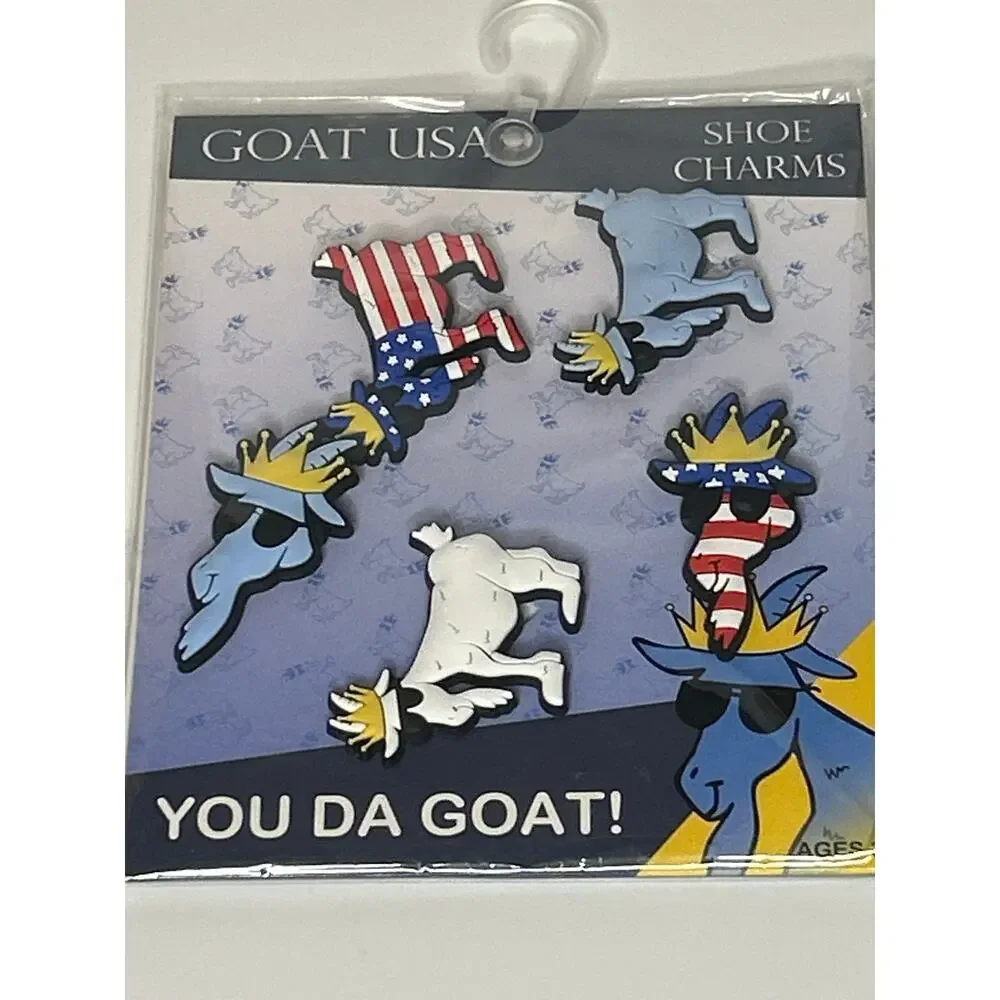 New in Packaging GOAT USA Croc Charms 5 Pieces Shoe Accessories Freedom Pack